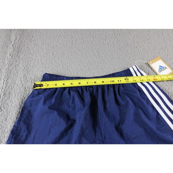 New Adidas Mens Shorts M Blue Striped Pockets Not Lined Vintage 90s Y2K - Picture 3 of 6